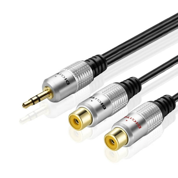 FYL 10 FT 3.5 mm Aux Cable Plug to 2-RCA L R Jacks Gold Plated Audio Auxiliary Black FYL 10 FT 3.5 mm Aux Cable Plug to 2-RCA L R Jacks Gold Plated Audio Auxiliary Black